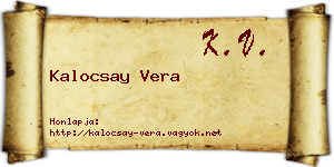 Kalocsay Vera névjegykártya